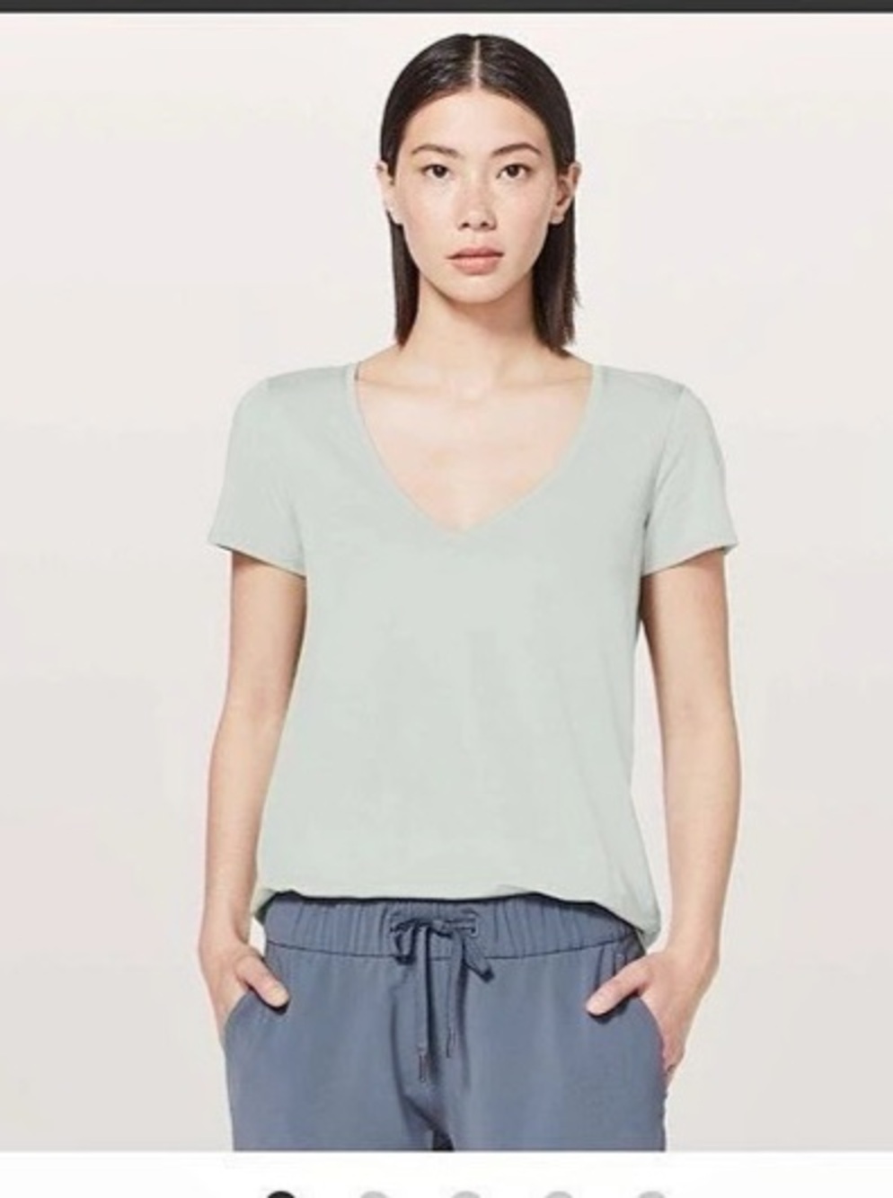 Lululemon Love Tee V-Neck Short Sleeve in Jade Grey